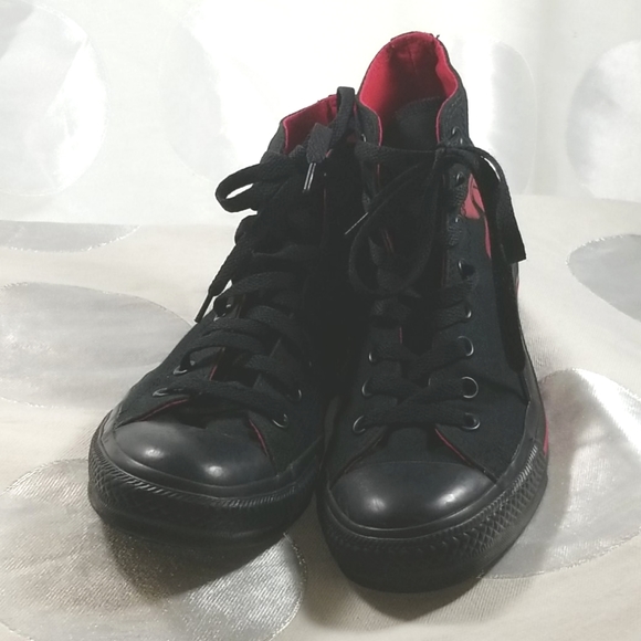 Converse Shoes - Converse Chuck Taylor All Star Black Red Anarchy VG- US M6.5 W8.5